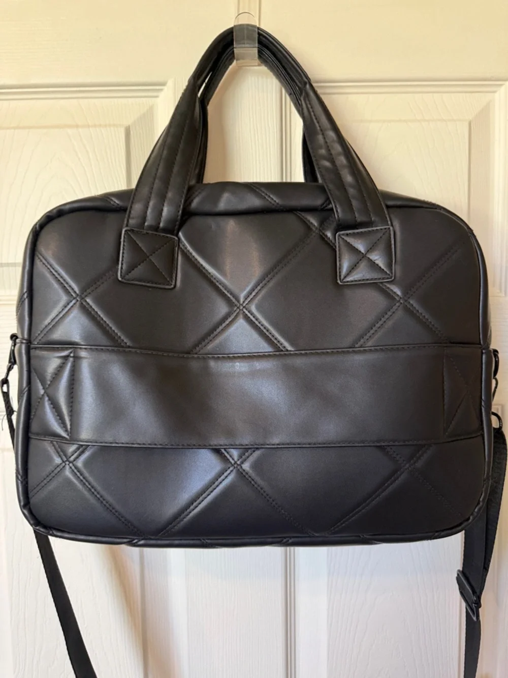 Max Studio Diamond Quilter Faux Leather Laptop Bag
